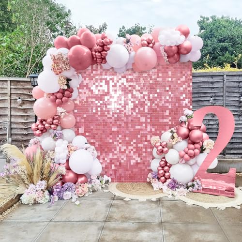Pink Shimmer Wall Backdrop Panels 6FTx4FT Sequin Background Wall Party for Ceremony Events Girls Birthday Anniversary Bridal Shower Decorations - color: Pink, size: 6ftx4ft
