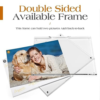 TWING 6 Pack 8 x 10 Acrylic Picture Frames, Magnetic Lucite Clear Picture Frame, 8 by 10 Magnetic Photo Frame Self Standing Double Sided, Gift - size: 8x10" 6pack