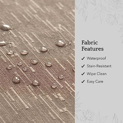 Elrene Home Fashions Continental Solid Texture Water and Stain Resistant Fabric Dining Napkins, Set of 4, 17"x17", Taupe - color: Taupe, size: 17" x 17" (Set of 4)