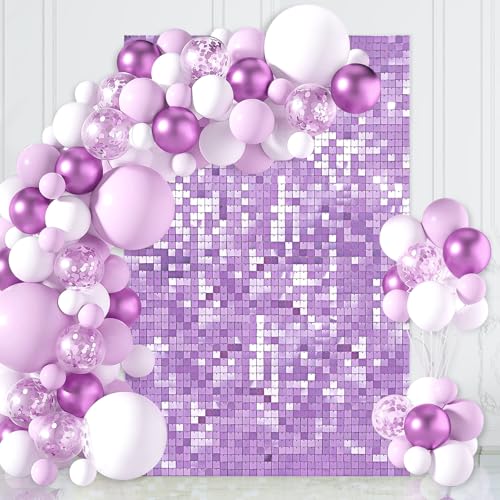 Light Purple Sequin Backdrop Shimmer Wall Backdrop 3ftx4ft Photo Backdrops for Birthday Anniversary Wedding Engagement Decorations - color: Light Purple, size: 3ftx4ft