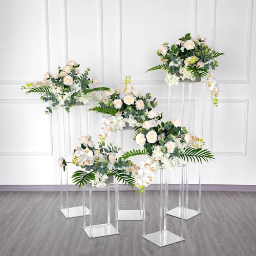 Efavormart 16" Clear Acrylic Flower Stand, Decorative Transparent Vase Table Centerpiece for Weddings, Modern Floral Display Riser for Anniversaries, Banquets, and Special Events - color: Clear, size: Clear16''