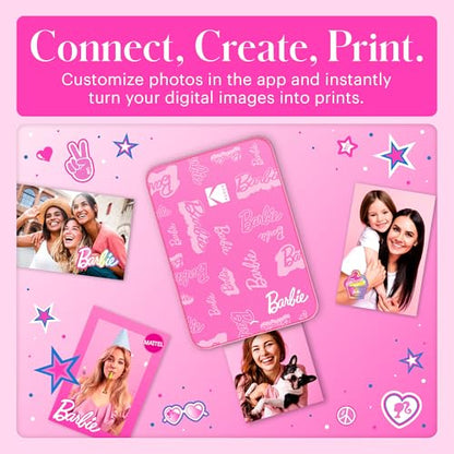 Kodak x Barbie Instant Smartphone Portable Photo Printer, Full Color, Wireless, Zink 2x3” (5.1x7.5 cm) Sticky-Back Photos, Print from iOS & Android Devices with Fun Editing App, Signature Style - color: Barbie Signature, style: Printer