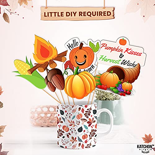KatchOn, Happy Fall Photo Booth Props - Pack of 34 | Fall Photo Props | Festival Photo Props | Thanksgiving Photo Booth Props, Thanksgiving Props for Photoshoot - color: Brown