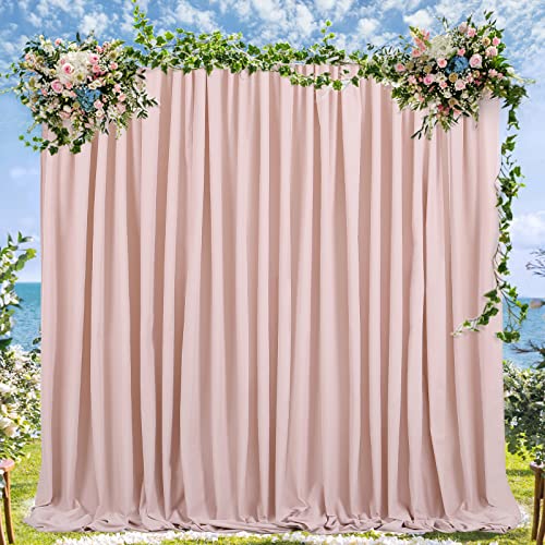 Dusty Rose Polyester Backdrop Curtains 2 Panels 5ft x 10ft Photo Shoot Background Drapes for Wedding Party Bridal Shower Engagement Decorations - color: Dusty Rose, size: 2 Panels 5ft X 10ft