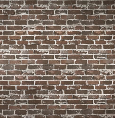 Timeet Red Brick Wallpaper Self Adhesive Peel and Stick Wallpaper Removable Contact Pape Textured for Bedroom Living Room Wall Decor Vinyl Film Roll 17.7"×118.11" - color: Brown, size: 17.7" x 118.1"