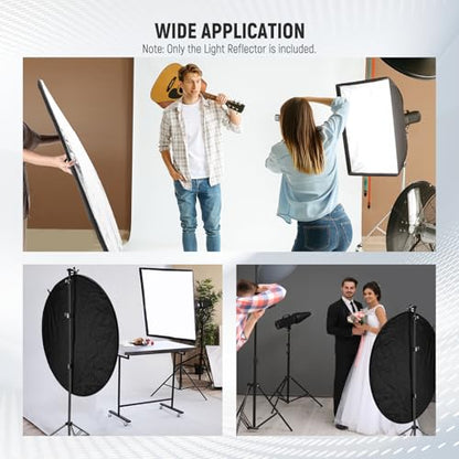 NEEWER 51 Inch/130 Centimeter Light Reflector Diffuser 5 in 1 Collapsible Multi Disc with Bag - Translucent, Silver, Gold, White, and Black for Studio Photography Lighting and Outdoor Lighting - size: 130cm