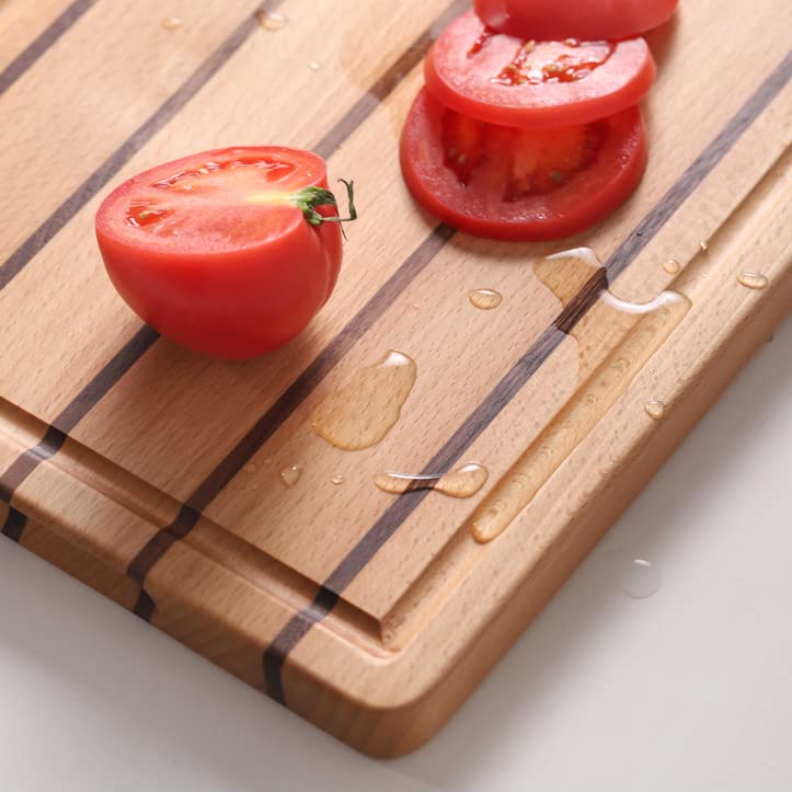 Solid Wood Cutting Board for Steak & Pizza, Durable Chopping Block for Kitchen & Restaurant, 13" x 9" x 0.8", Ideal for Veggies & Cooked Meat