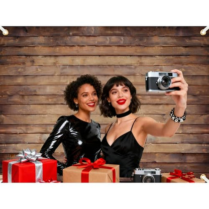 Large Wood Backdrop 8x6ft Polyester Brown Backdrop Photographers Retro Rustic Wood Wall Background Cloth Seamless Backdrops Props with 19.68ft Ribbon - color: Wood, size: 8x6 Ft