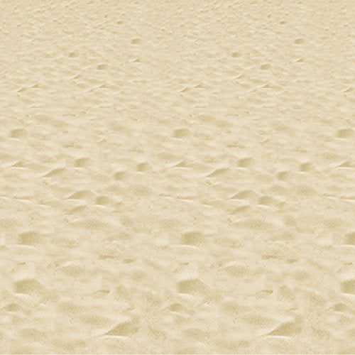 Beistle Printed Plastic Sandy Beach Photo Backdrop Summer Tropical Photography Background for Luau Party - style: Beach