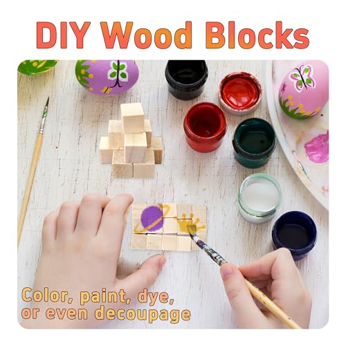 220Pcs 0.39inch Unfinished Natural Wooden Cubes, Square Craft Wood Blocks for DIY Projects, Blank Wood Squares for Art, Building, Personalized Crafts, Wedding Decor, and Creative Displays - size: 1cm
