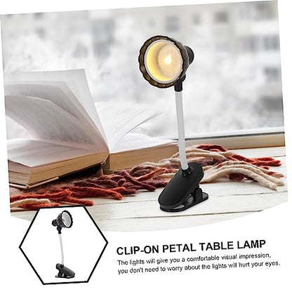 VOSAREA Mini Clip LED Desk Lamp Delicate Micro Clamp Light for Reading Bedroom Dorm Students Portable Table Lighting for Miniature Houses and Photo Props