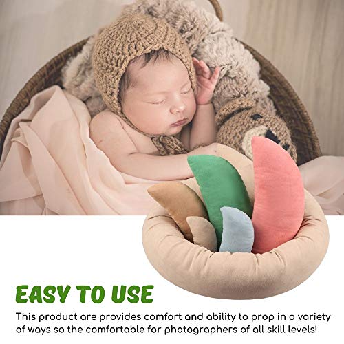 Sunmig Newborn Photography Props, Ultra-Soft Baby Donut Posing Pillows, Professional Baby Photo Props Set Fits 0-6 Months Baby,Pack of 6, Multicolor