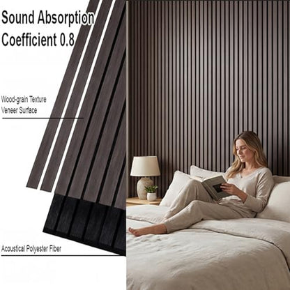 Decorative Acoustic Wall Panels, 4 Packs 47.2x23.6inch/ 120 x60CM (31sq.ft) Wood Veneer Textured Soundproofing Wall Covering Panel Decor for Kitchen, Bedroom, Living Room, TV Background - size: 4Pack-23.62x47.24 inch