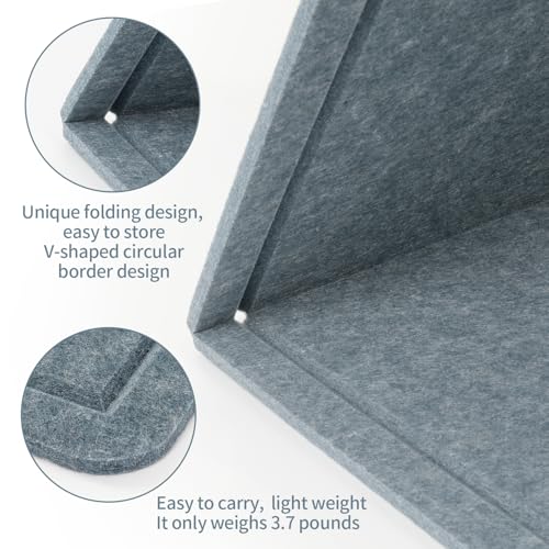 Large Felt Bulletin Board, 60 X 35 Inches Decorative Pin Board, Cork Board Alternative, Foldable Photo Felt Board with Self-Adhesive Tape and 36 PushPins - Grey