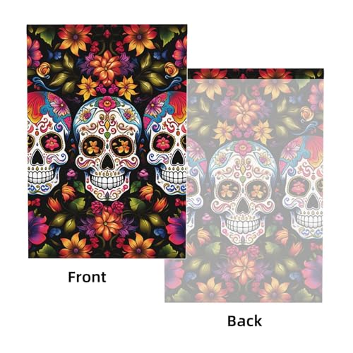 Colorful Flower Skulls Backdrop Background for Photography 5x7ft Photobooth Professional Photo Backdrop Curtains Video Photography Studio Photo Backgrounds Banner Booth Background Screen Parties - color: Colorful Flower Skulls
