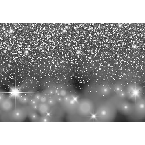 15x10ft Diamond Silver Glitter Backdrop White Gray Grey Sequins Bokeh Photography Background Wallpaper Decorations 18th 20th 30th Birthday for Adults Wedding Birdal Shower Photo Video - size: 15x10ft