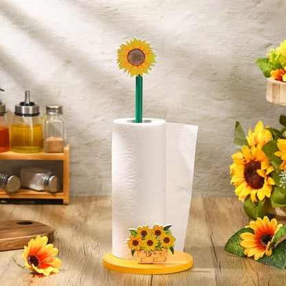 Namalu Sunflower Paper Towel Holder Sunflower Kitchen Decor Kitchen Fun Paper Towel Holder Dispenser for Bedroom Toilet Countertop Decor - style: Sunflower