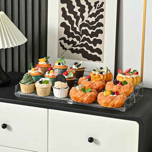 Display Risers, 4 Tier Perfume Organizer Stand，Clear Cupcake Stand Holder，Display Risers for Figures,Cake Shelves Retail (19inch-1pack) - size: 19inch-1pack