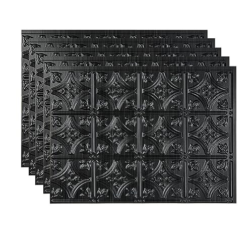 FASÄDE Traditional Style/Pattern 1 Decorative Vinyl 18in x 24in Backsplash Panel in Brushed Onyx (5 Pack) - color: Brushed Onyx, size: 5 Pack