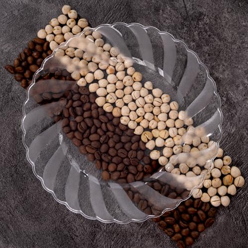 U-QE 100 Pieces Clear Plastic Plates - 7 Inch Plastic Dessert Plates Disposable - Washable & Reusable - Premium Hard Clear Fancy Disposable Heavy Duty Cake Platos for Party, Weddings and Events - color: 7Inch-100pcs-Clear