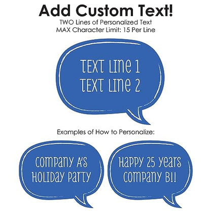 Big Dot of Happiness Custom Logo Photo Booth Props Kit - Personalized Branded Business Party Decorations - 20 Count