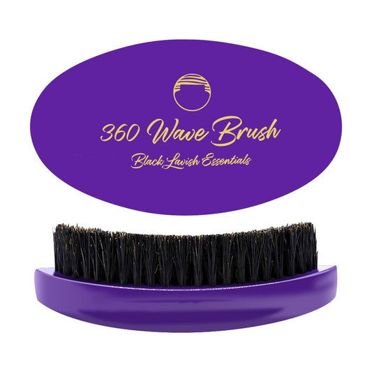 360 Wave Brush, Build Deeper Waves, Soft & Hard Boar Bristle Curved Brushes BLACK LAVISH ESSENTIALS Hard Bristle (Medium-Hard Brush, Purple) - color: Purple, size: Medium-Hard