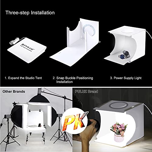 Fydun Mini Folding Lightbox Portable Studio LEDs Panel Soft Box Kit for Small Items Photography
