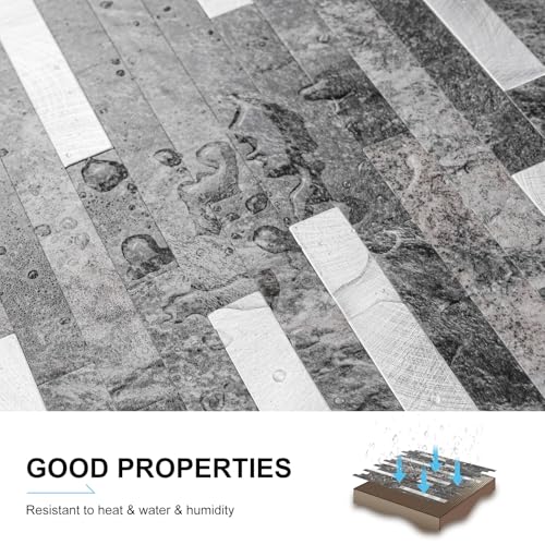 Peel and Stick Backsplash, 10-Sheet Peel and Stick Tiles PVC Wall Tile Stick on Backsplash for Kitchen - color: Dark Slate