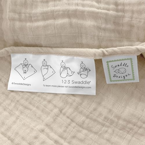 SwaddleDesigns Cotton Muslin Swaddle Blankets for Baby Boy & Baby Girl, Set of 4, Neutral Receiving Blankets for Newborn, Baby Registry & Gift, 46x46 inches, Oceana - color: Oceana