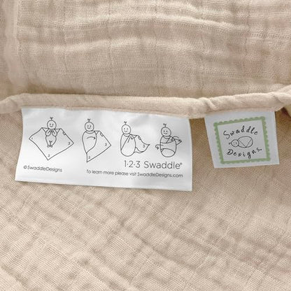 SwaddleDesigns Cotton Muslin Swaddle Blankets for Baby Boy & Baby Girl, Set of 4, Neutral Receiving Blankets for Newborn, Baby Registry & Gift, 46x46 inches, Oceana - color: Oceana