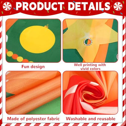 Christmas Gingerbread Man Photo Booth Prop Christmas Tree Photo Door Banner Background Large Fabric Face in Hole Photos Stand-in Gingerbread Backdrop for Indoor Outdoor Xmas Winter Holiday Supplies