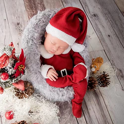 ForBaysy Newborn Baby Christmas Photo Props Outfit Infant Boys Girl Photoshoot Costume Red jumpsuit With Xmas Hat