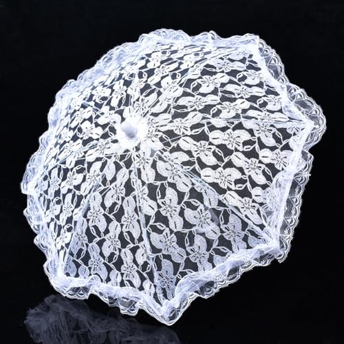 EUBUY Lace Parasol Umbrella, Vintage Wedding Bridal Umbrella, Lace Umbrella for Tea Party Small Photography Prop Craft Umbrella for Women Wedding Party Photo Dance Makeup Ball Props - color: Type 2