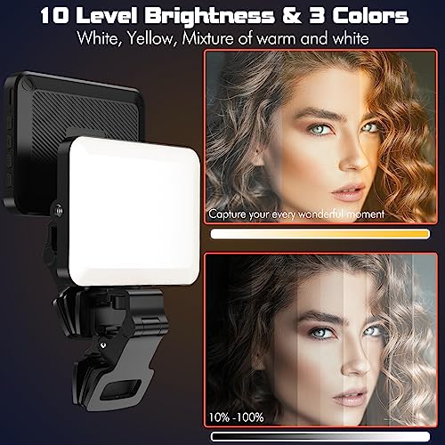 UBeesize Selfie Light for Phone, 80 LED Video Fill Light with Clip for iPhone, Laptop, 3 Light Modes 10 Level Brightness Portable Travel Light for Tiktok, Selfie, Vlog, Live Stream,Make Up,Photography - style: Square Light-2