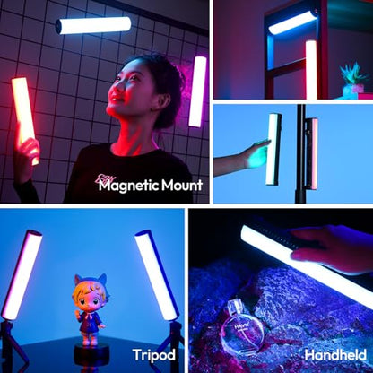 ULANZI B15RGB Magnetic RGB Light Wand - Handheld LED Video Light Stick with Diffuser, 3300mAh 1800-9000K 20 Effect Dimmable Camera Tube Light for Video Recording Studio Photography TikTok YouTube Vlog - size: 1 Piece - Medium
