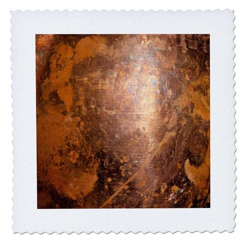14x14 inch Quilt Square - Image of a Sunlit Copper Metal Surface. Decorative Texture Backdrop Alexis Photography - Texture Metal