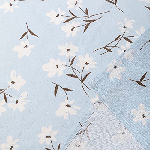 Pastoral Round Tablecloth - 60 Inch Dia. - Linen Fabric Table Cloth - Washable Table Cover with Dust-Proof Wrinkle Resistant for Restaurant, Picnic, Indoor and Outdoor Dining, Floral (Light Blue) - color: B - Floral (Light Blue), size: 60" (Round)
