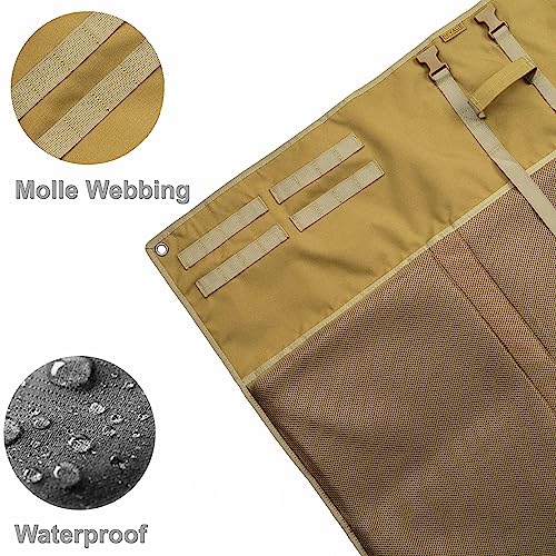 DEYACE Shooting Mats Prone Padded, Extra Large Portable Roll Up Shooting Padded Mat for Range Shooting and Hunting - color: Tan