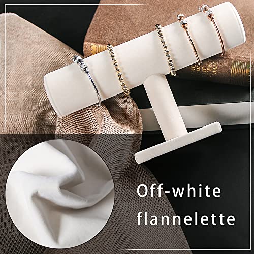 Pangkeep Bracelet Holder,Bracelet Organizer Display Stand,Velvet T-bar Jewelry Display Stand for Selling (Beige)
