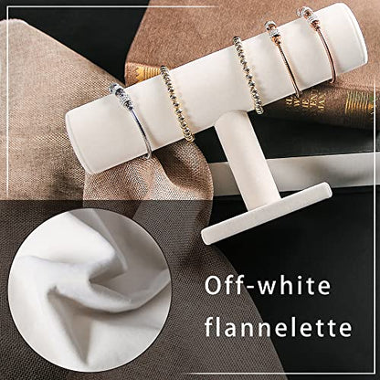 Pangkeep Bracelet Holder,Bracelet Organizer Display Stand,Velvet T-bar Jewelry Display Stand for Selling (Beige)