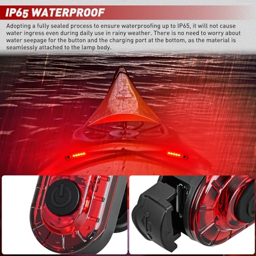 Nilight Marine Boat Navigation Light 2PCS Red Port Bow Lights Four Modes Waterproof Rechargeable Warning Safety Clearance Lamp for Skeeter Yacht Pontoon Trailer Truck Bike Backpack Helmet - color: 5LED Navigation Light-Red