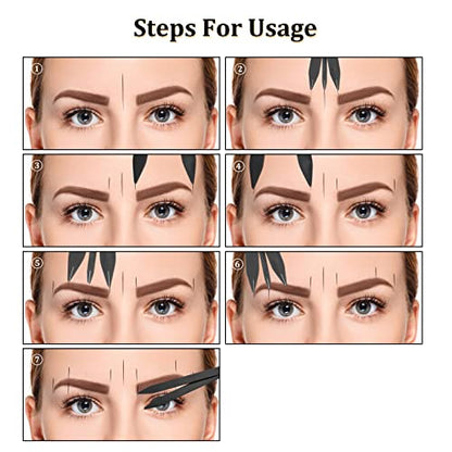 Charme Princesse Eyebrow Ruler Stainless Steel Tattoo Eyebrow Stencil Ruler Three-Point Positioning Permanent Eyebrow Makeup Measuring Symmetrical tool(Black) LB000249-1 - color: Black