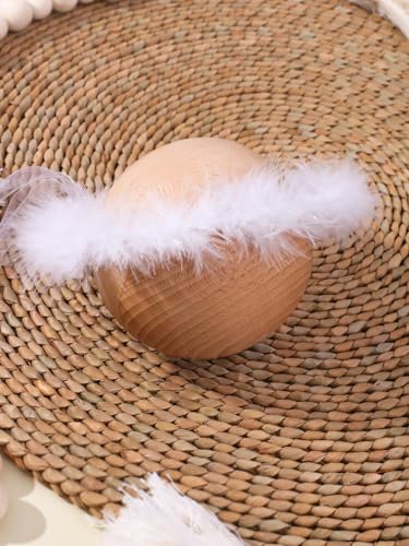 Holibeat 0-6M Newborn Baby Angel Wings with Feathers Newborn Photography Posing Props with a Headband (white1) - color: white1