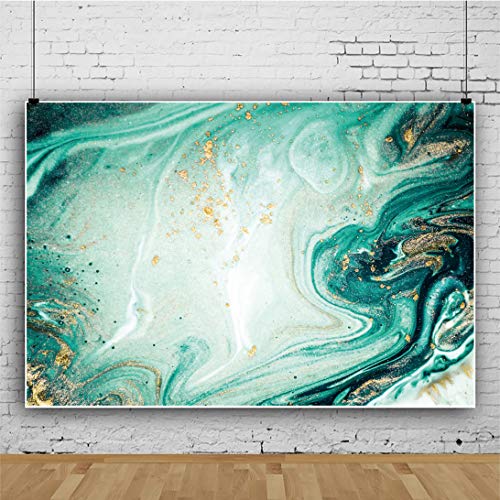 6x4ft Green Marble Texture Backdrop Emerald Green Marble Background for Photography Watercolor Art Ink Painting Gold Glitter Quicksand Liquid Abstract Backdrops Home Decor Photo Booth Props - color: Emerald Green03, size: 6x4ft