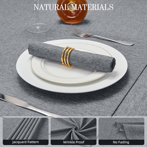 Cloth Napkin Set of 8 Square Washable Reusable Linen Fabric Polyester for Kitchen Dinner Dining Restaurants Wedding Party Banquet Table(Gray/17x17 Inch) - color: Gray