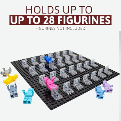 Figurine Display Case 10x10 Walnut Shadow Box for Miniature Figures 10x10 Walnut Wood Shadow Box with Black Base to Display Up to 28 Block Figures - color: Walnut With Black Backing, size: 10x10