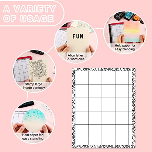 3PCS 4.75x6inch Mini Stick and Stamp Mat, Low Stcik Mat Multi-Use Low Tack Mat；for DIY Projects Paper Card Scrapbooking To Hold Project In Placeholding your stencil in place while ink blending.