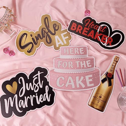 (Wedding Pack) Elevate Your PhotoBooth Experience with Durable & Waterproof Props - Perfect for Weddings, Birthdays, & Photo Booth Businesses - PVC Foamboard Adult Party Photo Props - color: Wedding Pack