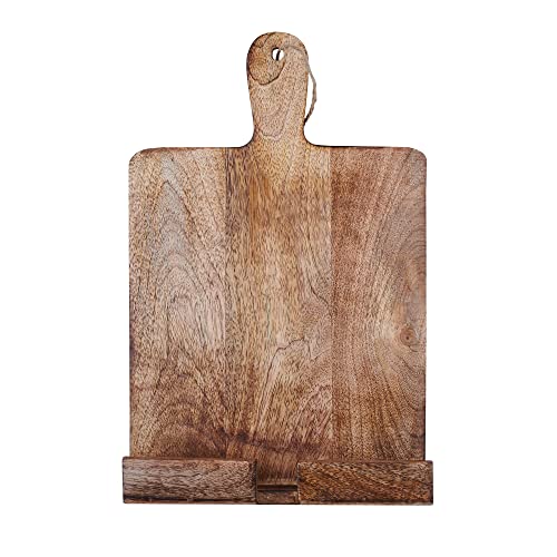 Wedding Cooking Gifts Wooden Cookbook Stand Chopping Board Style Foldable Recipe Book Stand Holder Easel for Kitchen Text Book Tablet L 9.5 x B 1.5 x H 14 inches (Brown) - color: Brown