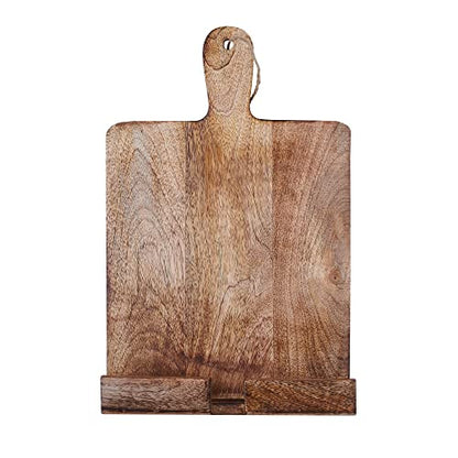 Wedding Cooking Gifts Wooden Cookbook Stand Chopping Board Style Foldable Recipe Book Stand Holder Easel for Kitchen Text Book Tablet L 9.5 x B 1.5 x H 14 inches (Brown) - color: Brown